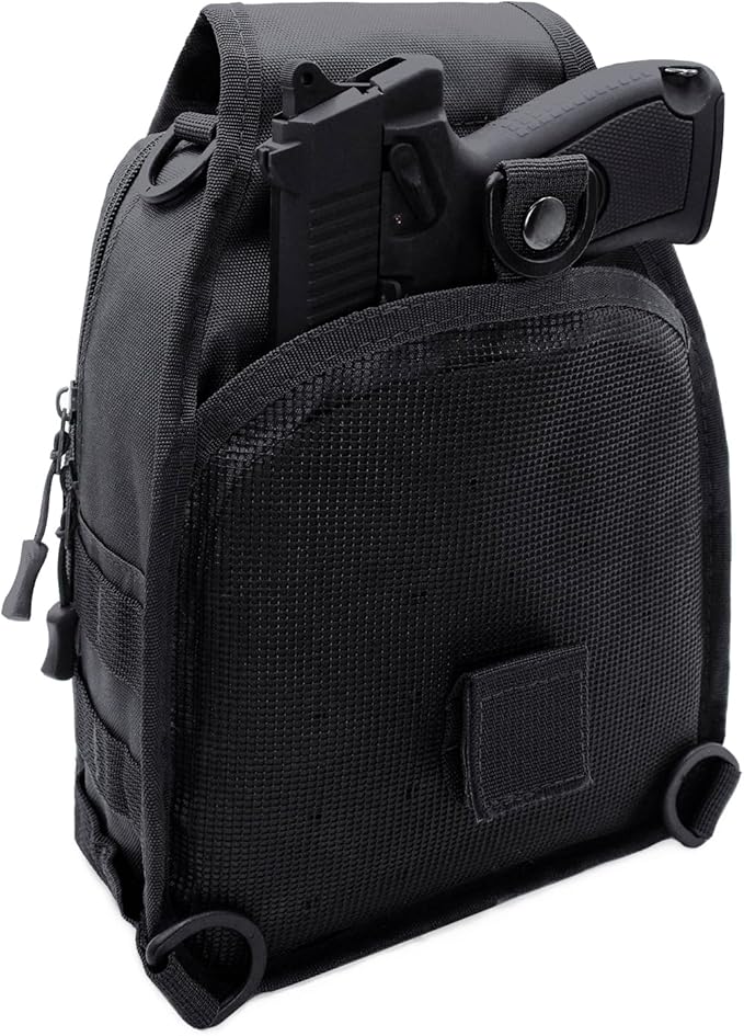 Viriber Tactical Backpack, Waterproof Military Cross-body Molle Sling Shoulder Backpack Chest Bag for Outdoor Every Day Carry Black02