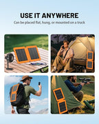 Solar Panels, 10W Small Solar Charger with 5V USB-A and USB-C Fast Charging IPX5 Waterproof Foldable Portable Solar Panel for Camping, Hiking Compatible with iPhone, iPad, Power Banks