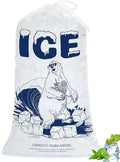 50 Pack 10lb Ice Bags with Drawstring – Heavy-Duty Reusable Plastic Ice Cube Bags for Freezer, Camping, Cooler, Leak-Resistant Ice Storage Bag