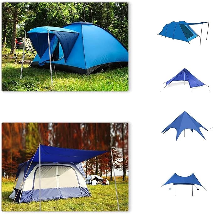 SAN LIKE Telescoping Tarp Poles Adjustable Tent Poles for Tarp Canopy Awning Shelter Backpacking Hiking - (Adjustable Length - Steel Increase Thinckness)