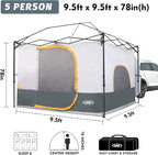 UNP Camping Canopy - Inner Tent - Side Tents - SUV Camping Cube for 10' x 10' Pop Up Canopies (Canopy Pole/Shelter NOT Included) (Grey-SUV Cube Tent)