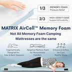 Hazli Matrix AirCell Memory Foam Camping Mattress Pad - CertiPUR-US Roll Up Mattress for Adults - Portable Foam Sleeping Mats for Camping - Camp Cot Sleeping Pad - Floor Sleep Mat Bed Roll for Car RV