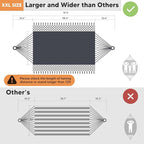 SUNCREAT Extra Large Double Hanging Hammock for Camping, Hammocks for Outside 2 Person Heavy Duty, Dark Gray with Tassels