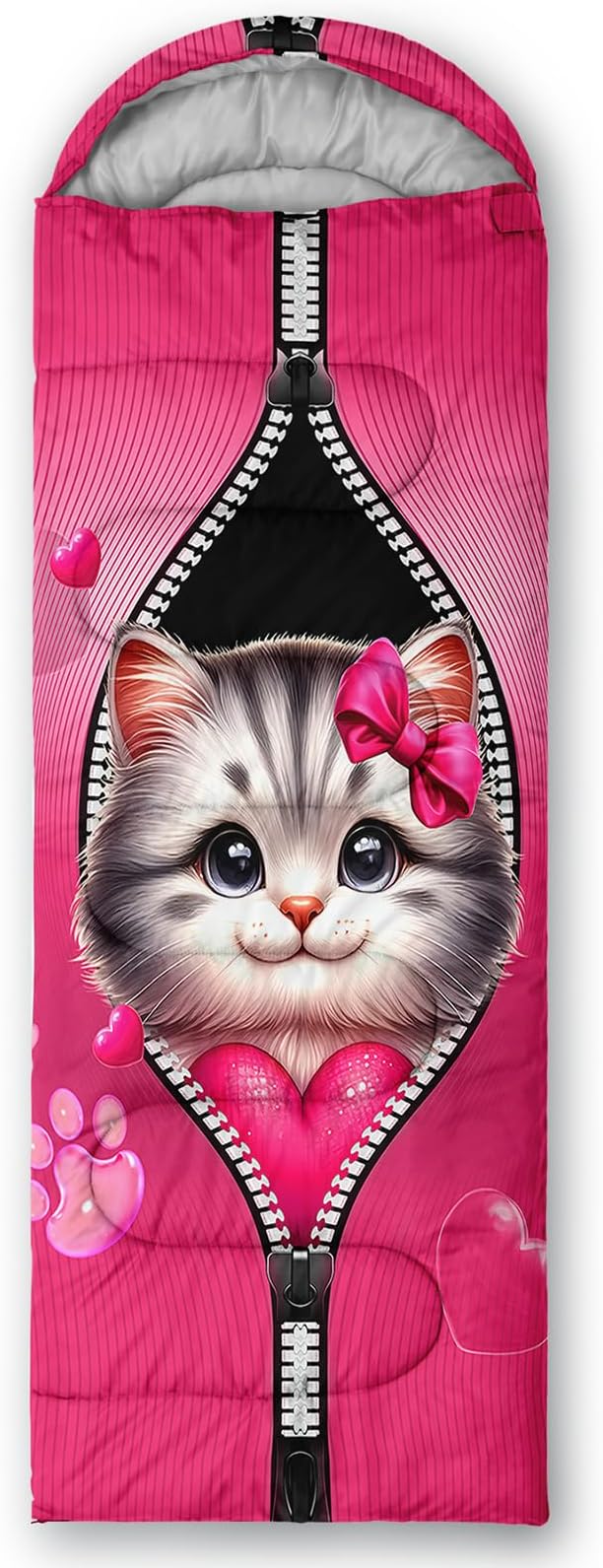 AILONEN Kawaii Panda Sleeping Bags,Lightweight & Waterproof,3 Season Warm & Cool Weather,Dreamy Purple Flower Animal Themed Sleeping Bags for Boys,Girls,Kids,Adults Travelling,Outdoors