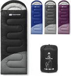 Sleeping Bag for Adults Warm Weather, Compact Lightweight Backpacking Sleeping Bag with Compression Sack, Camping Essentials Gear for Hiking Travel Climbing Outdoor & Indoor Use