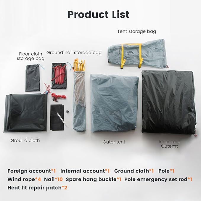 3FULGEAR Tai Chi 2 Ultralight Tent, Bivvy Ground Tent for 2 Person Rainproof Windproof 3/4 Camping Tents Season for Outdoor, Camping, Trekking, Kayaking, Climbing, Hiking, Fishing, Hunting