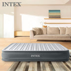 Intex Mid-Rise Air Mattress Bed with Built-in Pump, Dura-Beam Deluxe Comfort Plush, Queen - Portable Luxury Travel Airbed for Adults, Camping, Guests