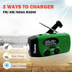 Solar Emergency Hand Crank Weather Radio, Portable Self Powered NOAA AM/FM Radios with SOS Alarm LED Flashlight 5000mAh Smart Phone USB Charger for Camping (Green)