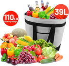 mosago 2PK Insulated Grocery Tote Bags, Large 39L Reusable Cooler Bags with Zipper, Leak-Resistant Thermal Shopping Bag for Food Delivery, Beach, Travel, Picnic & Camping, Collapsible