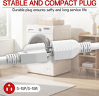 16/3 Short Extension Cord 6 FT 2 Pack, White Extension Cord Flexible & Durable, Indoor 3 Prong Power Cable, Suitable for Home and Office, 13 Amp 1625 Watt 125VAC 16AWG, ETL Listed