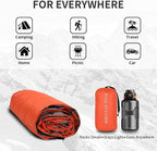 Down Camping Blanket - Lightweight, Packable, Warm & Puffy Outdoor Travel Quilt for Sleep, Hiking, Backpacking, Stadium, Festivals, Water-Resistant Sleeping Bag 55"x79"