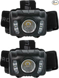 LUXPRO LP345V2 LED Headlamp - Bright 300 Lumen Head Lamp for Outdoors, Camping & Hiking - 6 Light Modes White, Green & Red Light - IPX4 Waterproof - Adjustable Headband - Batteries Included - 2 Pack