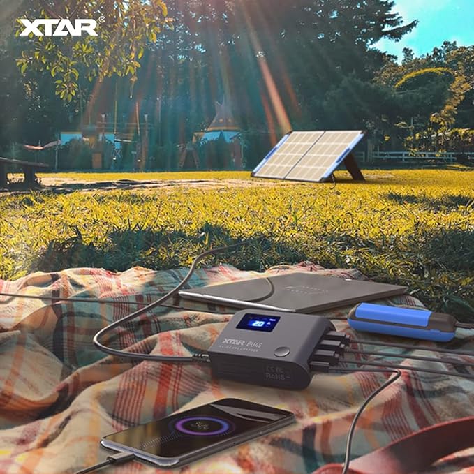 XTAR SP100 100W Portable Solar Panel with Adjustable Kickstand, Foldable Solar Power Backup for Outdoor Camping Van RV