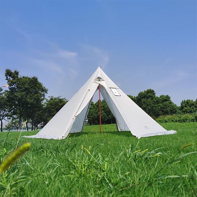 4-6 Person Teepee Hot Tent with Stove Jack Camping Pyramid Teepee Tent for Camping Backpacking Hiking