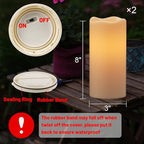Wondise Solar Candles Outdoor Waterproof IP65 Rechargeable Solar Candles, Dusk to Dawn, Outdoor Pillar Candle for Camping Patio Porch Lanterns(2 Pack, 3" D x 8" H)