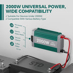 2000W Pure Sine Wave Inverter with ATS Mode, 12V DC to AC 120V Converter for Off-Grid System, RV, Truck, Camping, Peak 4000W