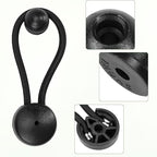 10pcs Black Bungee Shock Cord Clip with Knobs, Pull Tie Down Tarp Canvas Knobs, Heavy Duty Elastic Cord Fastener Clips for Camping Tents Cargo Pool Tarps Canopy Boat Marine Truck RV Trailer Accessory