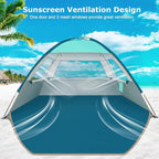 COMMOUDS Beach Tent Sun Shade for 3/4/6/8 Person, UPF 50+ Beach Sun Shelter Canopy Tent, Lightweight, Easy Set Up and Carry