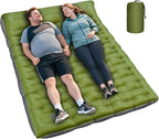 Double Sleeping Pad, Extra Thick 6 Inch Sleeping Pad for Camping 2 Person with Built-in Pillow & Foot Pump Ultralight Compact Inflatable Camping Mat for Backpacking Hiking Travel Tent Camp Gear Gifts