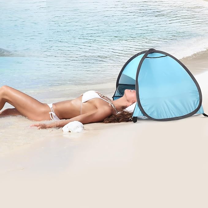 Pop Up Dog Beach Tent, Mini Head Shelters, Small Dog Beach Sun Shelters, Waterproof and Breathable Mobile Phone Stand with Tent Nails, 80cm