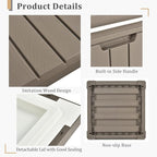 Giantex 10 Gallon Light Coffee Polypropylene Ice Chest, 17" x 17" x 16", with Removable Lid and Built-in Handles