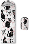 AILONEN Kawaii Panda Sleeping Bags,Lightweight & Waterproof,3 Season Warm & Cool Weather,Dreamy Purple Flower Animal Themed Sleeping Bags for Boys,Girls,Kids,Adults Travelling,Outdoors