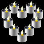 Solar Tea Lights Outdoor - 10 Pack Waterproof Rechargeable Dusk to Dawn Outdoor Lighting Flameless Flicker Reusable LED Solar Candles for Lanterns Camping Garden Home Decorations, 2.3''x2.1''