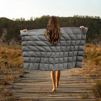 Camping Blanket, Packable Puffy Blanket Down Alternative Blanket Lightweight Windproof Water Resistant for Outdoors,Hiking, Backpacking,Beach,Car,Picnic,Stadium 52x75in