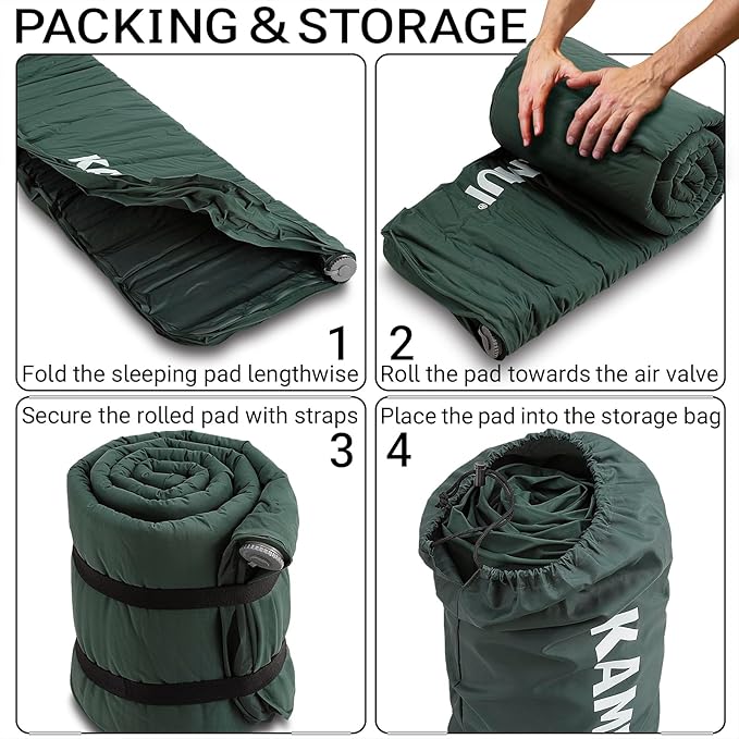 KAMUI Sleeping Pad – Foam Camping Mat, 4-Season Insulated Mattress Pad R-Value 6, for Tent, Car, Travel, or Home