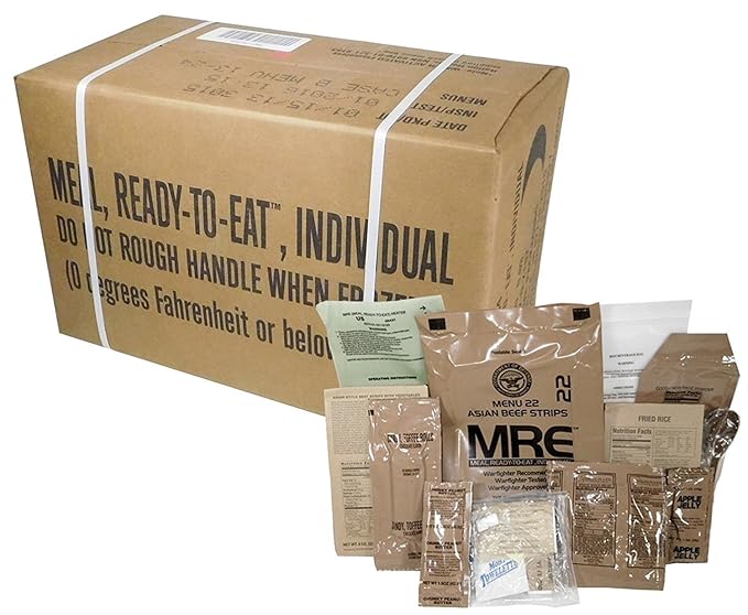MRE 2019 Inspection Date Case, 12 Meals with 2019 Inspection Date, 2016 Pack Date. Military Surplus Meal Ready to Eat. (A-Case)