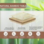 KingCamp Bamboo Adjustable, Anti-UV Portable Folding Table, Picnic, Camping, Three Heights,2-6 People, 23.6x15.7x10.6/15.7in, Yellow_23.6"x15.7", 2 Person