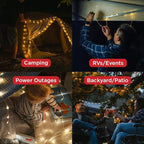 LuminAID Solar String Light with Phone Charger - Tent Lights for Camping - 32 ft Sting Lights Perfect for Camping, Backyard, Patio, RVs, Power Outages (2 Pack)