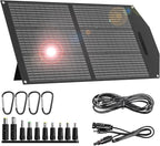 MARBERO 100W Portable Solar Panel 100 Watt Foldable Solar Panel Charger for Power Station, USB/DC Devices 18V Output(10 Connectors) >23% High Efficiency IP68 Waterproof for Camping Outdoor RV Cloudy