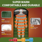 Single Sleeping Bag for Adults Kids 3-Season, Lightweight Waterproof Ripstop, Dual Zipper Bottom Vent, Compression Sack, Portable Camping Hiking Backpacking Gear