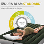 Intex 64109E Dura-Beam Standard Prestige Air Mattress: Fiber-Tech – Queen Size – 10in Bed Height – 600lb Weight Capacity – Pump Sold Separately