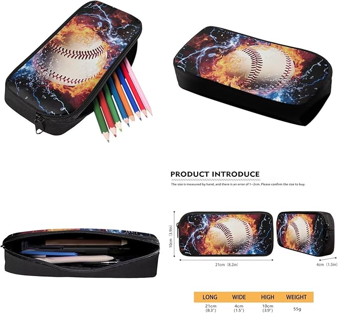 Baseball Backpack and Lunchbox Boys Sports Backpack Lightweight Trendy Kids Bookbag and Lunch Box Set Boys 4 Piece School Bag for Boys 6-7 Travel Outdoor Daypack Camping