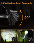 SKYFIRE Rechargeable Headlamp 3000 Lumens Motion Sensor, LED Super Bright Head lamp with 7500mAh Battery, Zoomable 13 Modes 90° Adjustable Waterproof Head Light for Running Cycling Camping Hiking