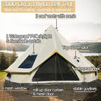 Backpacking Bell Tent with Top Stove Jack for All Year Living, 300D Oxford Waterproof Yurt Tents House for Camping Glamping, Parties, Outdoor Events-13/16.4FT
