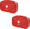 First Aid Bag - First Aid Kit Empty for Home Outdoor Travel Camping Hiking, Mini Empty Medical Storage Portable Pouch (2 Pieces Red Bag)