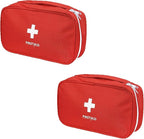 First Aid Bag - First Aid Kit Empty for Home Outdoor Travel Camping Hiking, Mini Empty Medical Storage Portable Pouch (2 Pieces Red Bag)