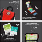 Be Smart Get Prepared 330 Piece First Aid Kit, All-Purpose: Clean, Treat, Protect Minor Cuts, Scrapes, Home, Office, Car, School, Travel, Emergency, Survival, Outdoor, Camping & Sports, FSA HSA