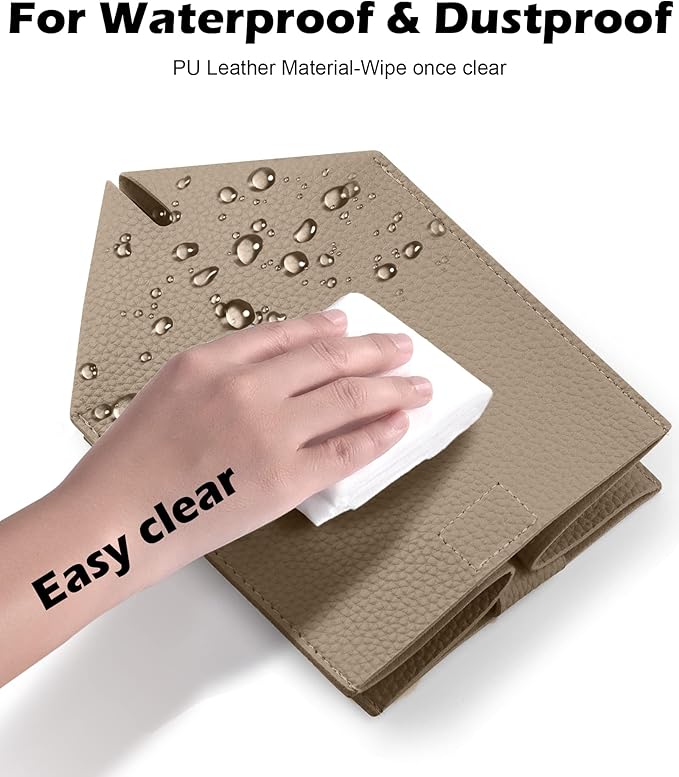 Tissue Box Cover for PU Leather, Modern Simple Solid Color Holder Square Tissue Bag, Ideal for Bathrooms,Office,Car,Outdoor Tent,Dining Table,5"X5"X5", Double Cocoa Brown