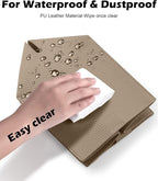 Tissue Box Cover for PU Leather, Modern Simple Solid Color Holder Square Tissue Bag, Ideal for Bathrooms,Office,Car,Outdoor Tent,Dining Table,5"X5"X5", Double Cocoa Brown