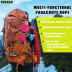 VVAAGG 1000 Paracord Rope 100FT Parachute Cord 4mm 12 Strand Nylon Rope for Camping Tent Clothsline Outdoor Hiking Fishing (Pink, 100FT)