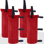 ABCCANOPY Canopy Weights Set of 4-120LBS Sand Bags for Pop up Tent, Weight Bags for Outdoor Gazebo, Trampoline, Pergola, Red (Without Sand)