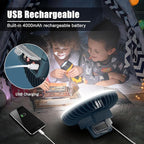 Portable Camping Fan with LED Lantern USB Rechargeable Waterproof Tent Fan with Hanging Hook Magnet Survival Kits for Indoor Outdoor Hiking Car Office Desk Outdoor Emergency Power Outage