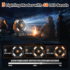 40000mAh Camping Fan, 8 Speed Powerful Battery Powered with 120H Max Cooling, Auto Oscillating with LED Lantern, Portable Rechargeable Fan with Charger, Remote Control for Camping Jobsite Outages