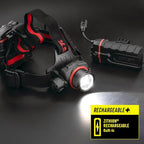 COAST HL8R 2000 Lumen Rechargeable PURE BEAM Focusing LED Headlamp, Black