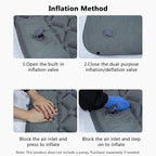Sleeping Pad, 2 Person Self Inflating Camping Mat, TPU Camping Mattress with Snap Buttons for Couples (Grey)