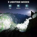 Headlamp Rechargeable 99,000LM Super Bright, 2pack LED Head Lamp with 3 Modes, 90°Adjustable Head Lights for Forehead, IPX6 Waterproof HeadLamps for Camping Hiking (2)